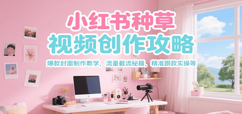 小红书种草视频创作攻略,爆款封面制作教学 ,流量截流秘籍 ,精准跟款实操等