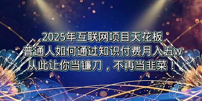 （15354期）2025年互联网项目天花板，普通人如何通过卖项目实现逆风翻盘，月入5W＋！-迟之资源