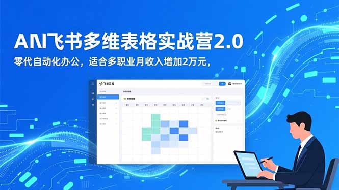 AI+飞书多维表格实战营2.0:零代码自动化办公,适合多职业月收入增加2万元-迟之资源