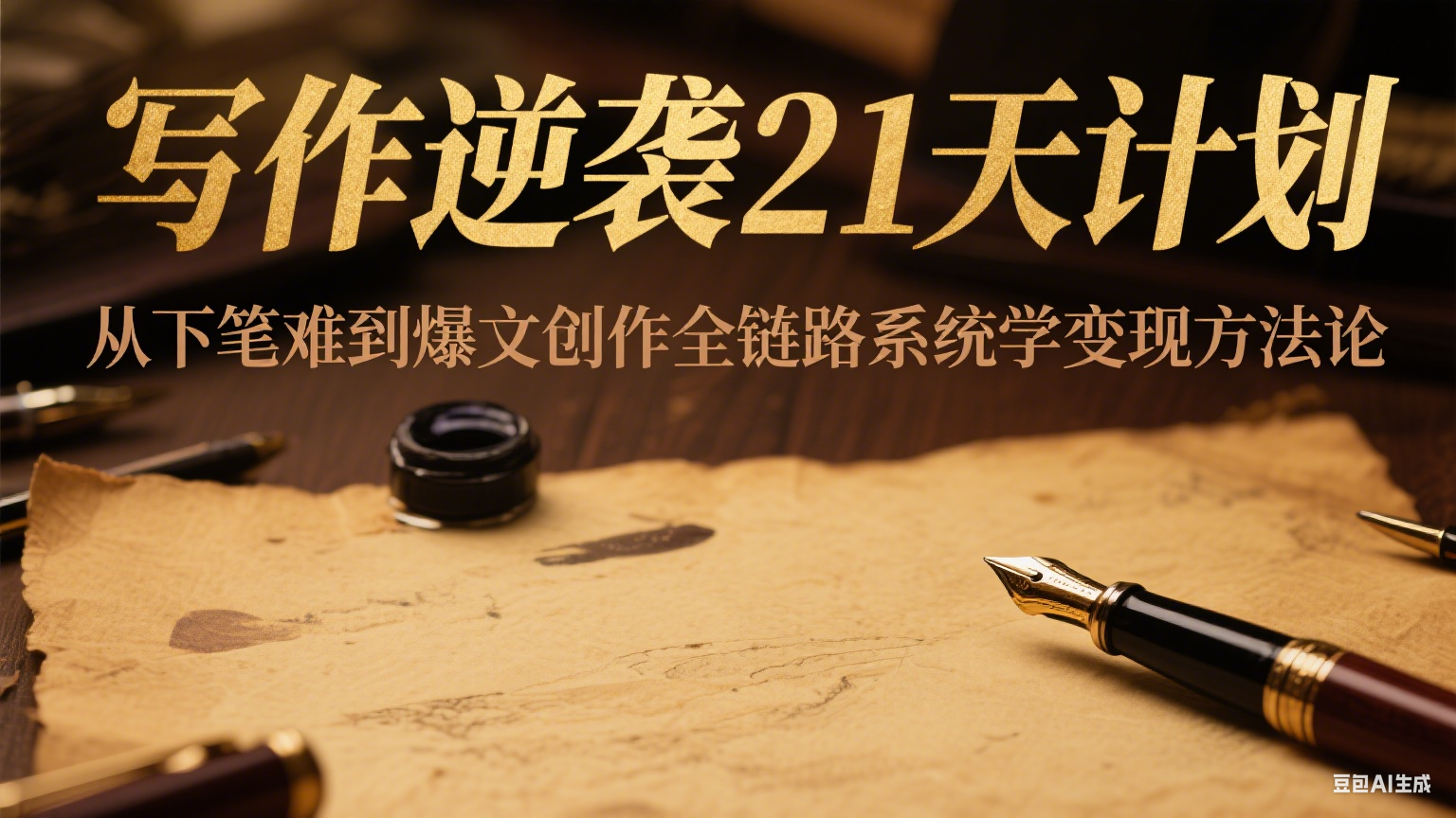 写作逆袭21天计划：从下笔难到爆文创作全链路系统学变现方法论-迟之资源