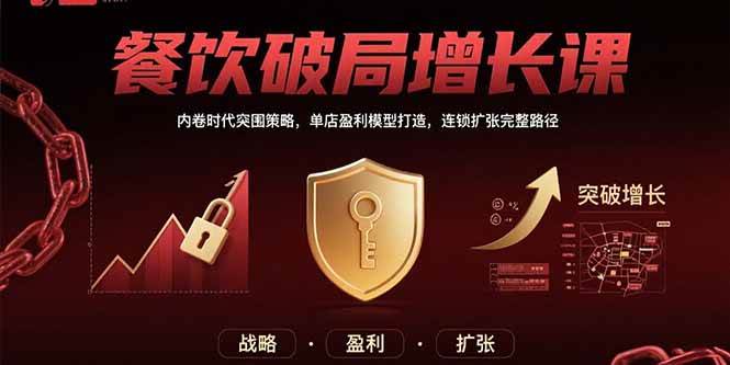 （15541期）餐饮破局增长课：内卷时代突围策略，单店盈利模型打造，连锁扩张完整路径-迟之资源