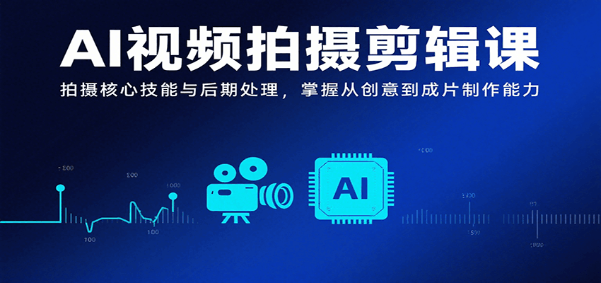 AI视频拍摄剪辑课，拍摄核心技能与后期处理，掌握从创意到成片制作能力-迟之资源