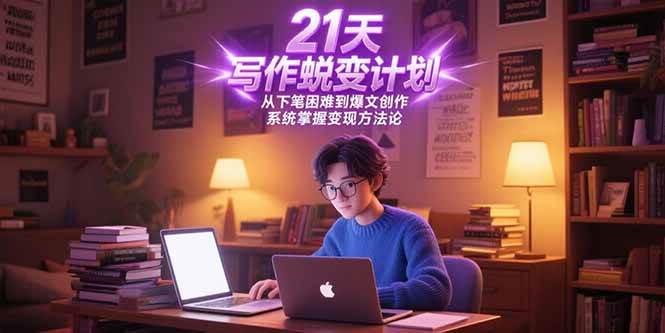 （15204期）21天写作蜕变计划，从下笔困难到爆文创作，系统掌握变现方法论-迟之资源