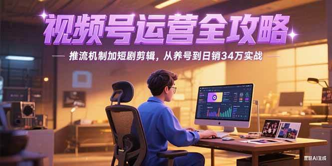 (15217期)2025视频号运营全攻略,推流机制加短剧剪辑,从养号到日销34万实战-迟之资源