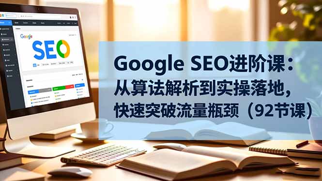 Google SEO进阶课:从算法解析到实操落地,快速突破流量瓶颈(92节课-迟之资源