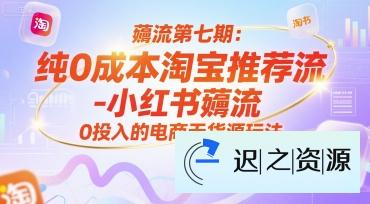 薅流第七期：纯0成本淘宝推荐流-小红书薅流最新版目，0投入的电商无货源玩法（附赠往期）