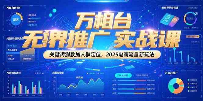 万相台无界推广实战课,关键词测款加人群定位,2025电商流量新玩法